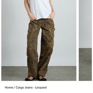 Leopard Print Cargo Jeans